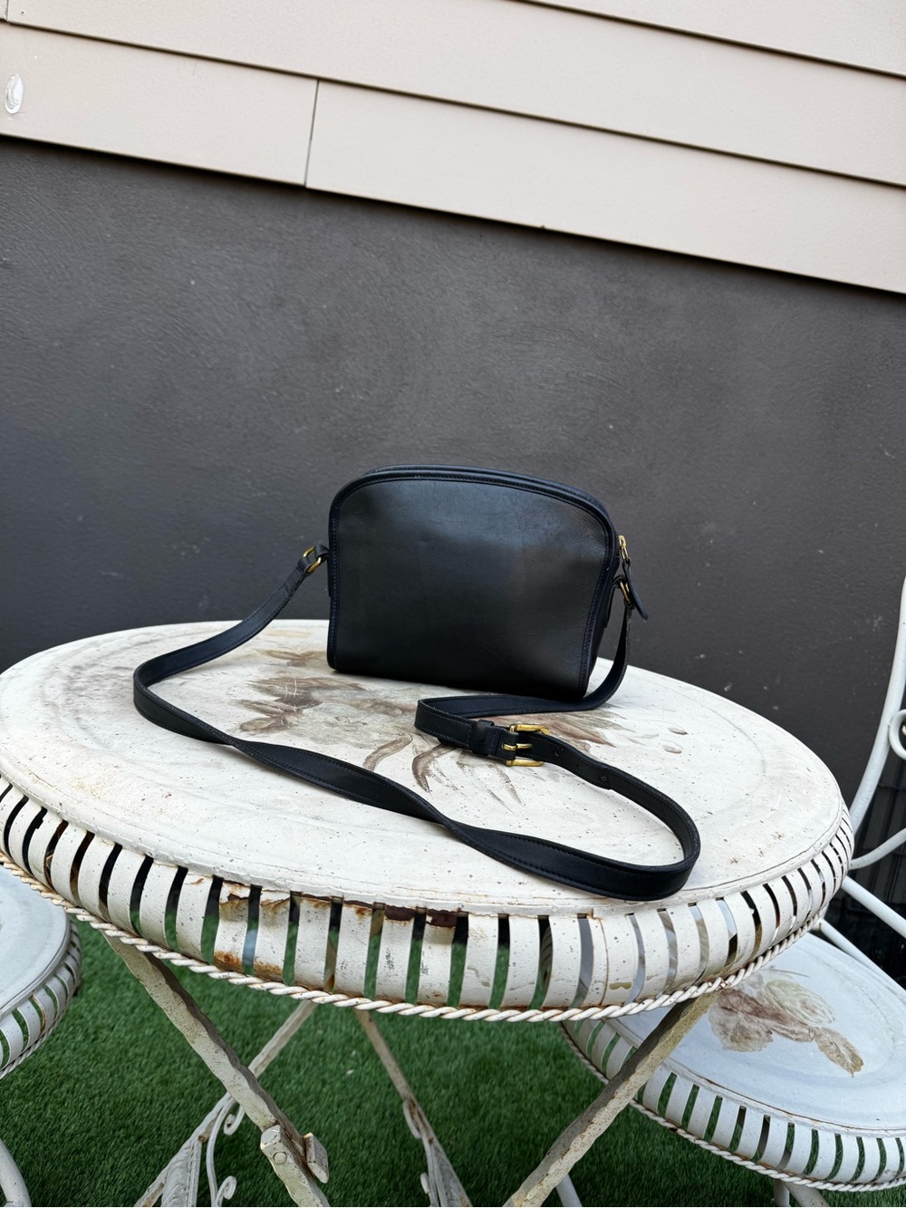 Vintage Coach Metropolis Zip Bag Navy/black/blavy Leather Crossbody Purse USA